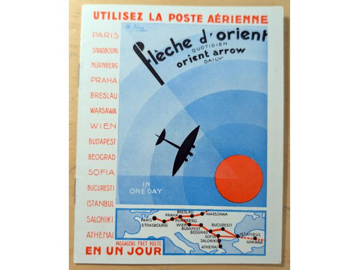 1931/32, CIDNA airmail post labels ‘PAR AVION’, two different booklets, one large size turkish-french bilingual, punched and 